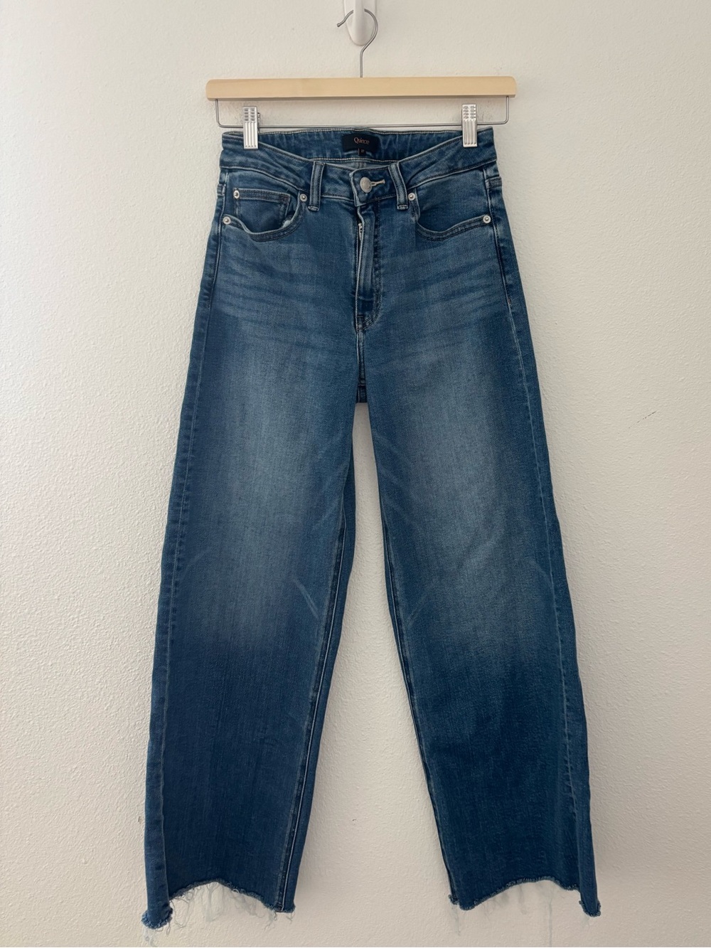 Quince Bella stretch wide leg jeans in twilight fray